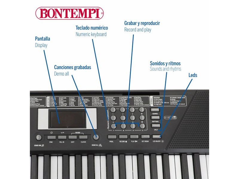 Електронно Пиано Bontempi 75 x 20 x 22 cm (2 броя)