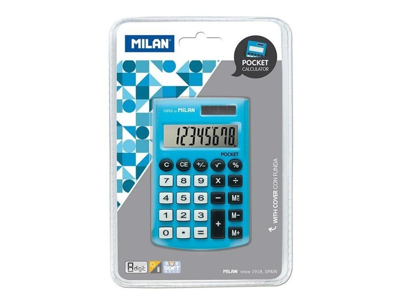 Калкулатор Milan POCKET Син 9,7 x 6,2 x 0,8 cm (15 броя)