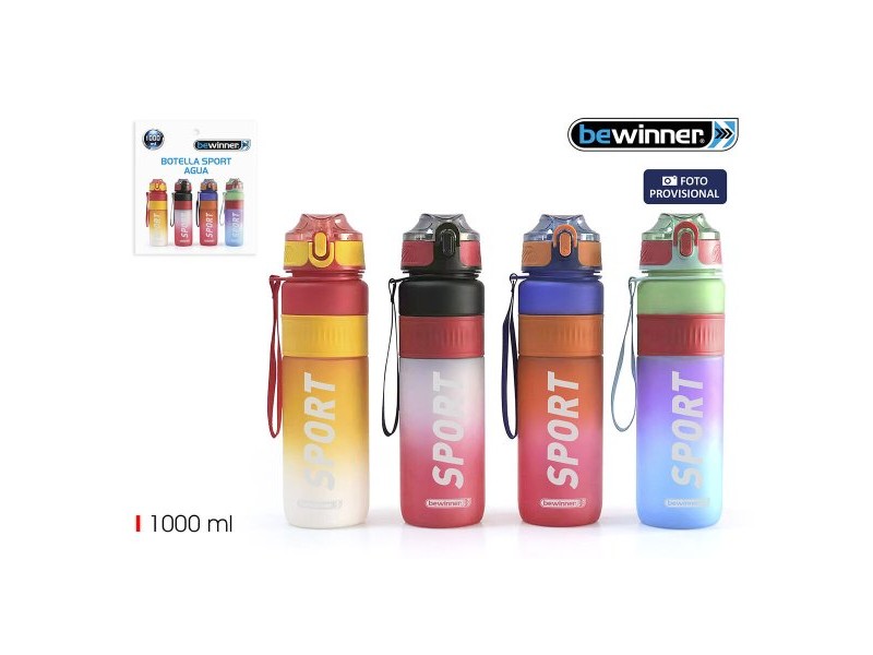 Бутилка за вода Bewinner Многоцветен 1 L 7,8 x 28 cm (12 броя) Бутилка за вода Bewinner Многоцветен 1 L 7,8 x 28 cm (12 броя)