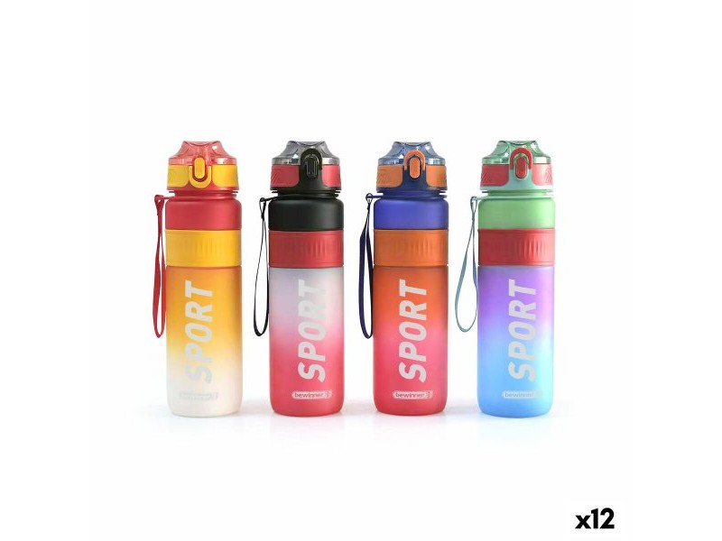Бутилка за вода Bewinner Многоцветен 1 L 7,8 x 28 cm (12 броя)