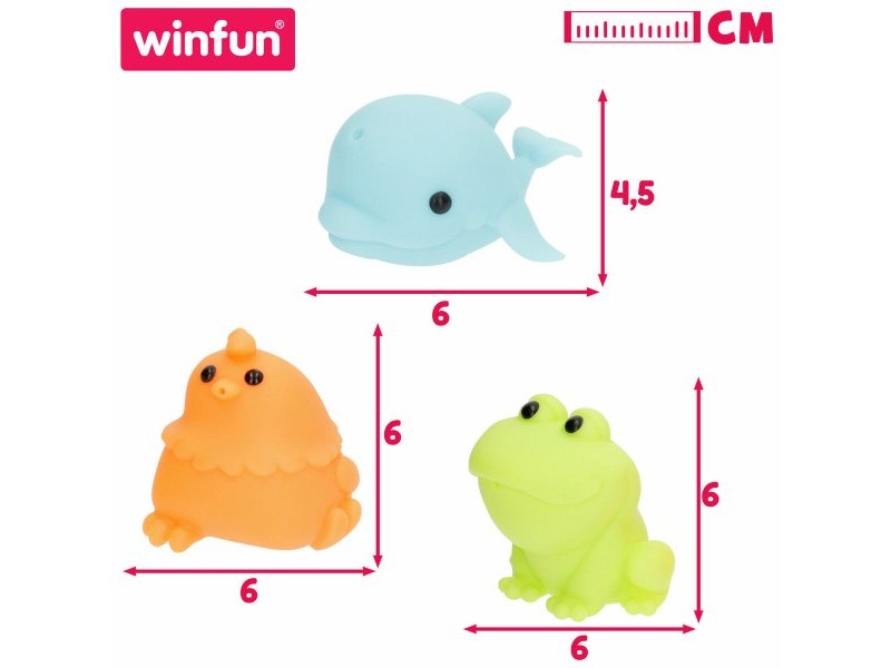 Комплект Животни за Баня Winfun 6 X 4,5 X 8 CM 4 броя