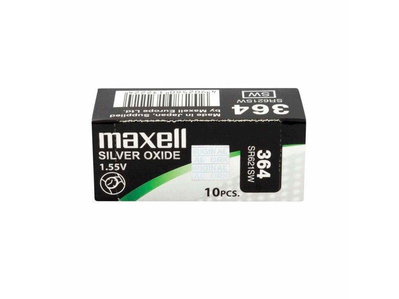 Акумулаторна батерия Maxell SR621SW 364 1,55 V Батерии алкален тип бутон