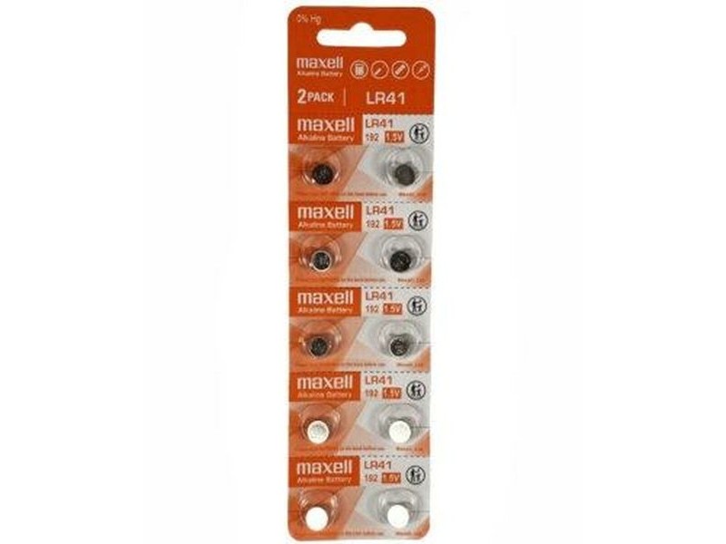 Алкални батерии Maxell 1,5 V LR41 (20 броя)