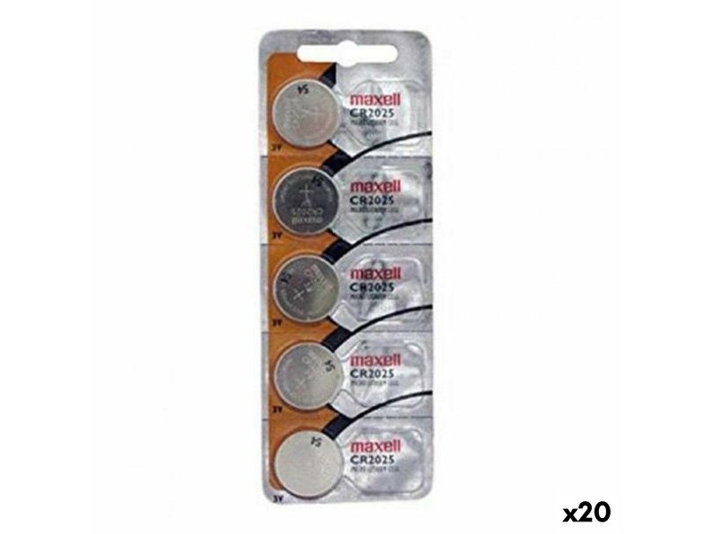 Литиеви кръгли батерии Maxell 3 V CR2025 (5 Части) (20 броя)