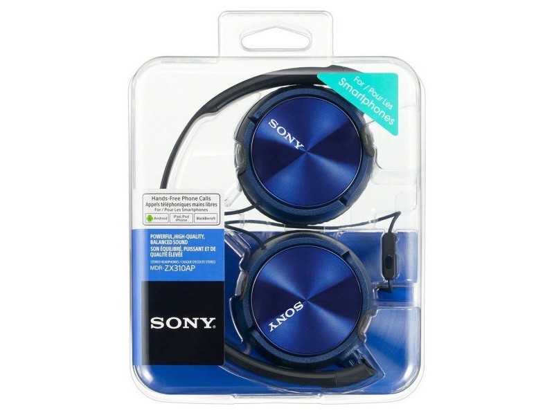 Слушалки с лента за глава Sony MDR-ZX310AP Син