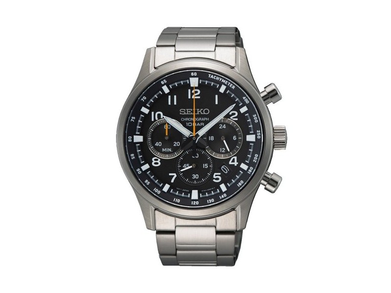 Мъжки часовник Seiko SSB447P1 Черен Сребрист