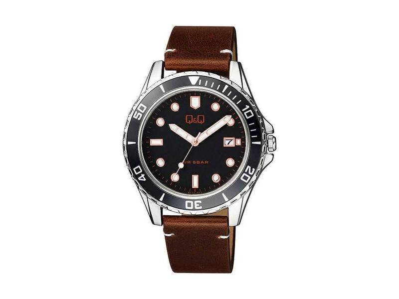 Мъжки часовник Q&Q A172J312Y Кафяв Черен (Ø 43 mm) Мъжки часовник Q&Q A172J312Y Кафяв Черен (Ø 43 mm)