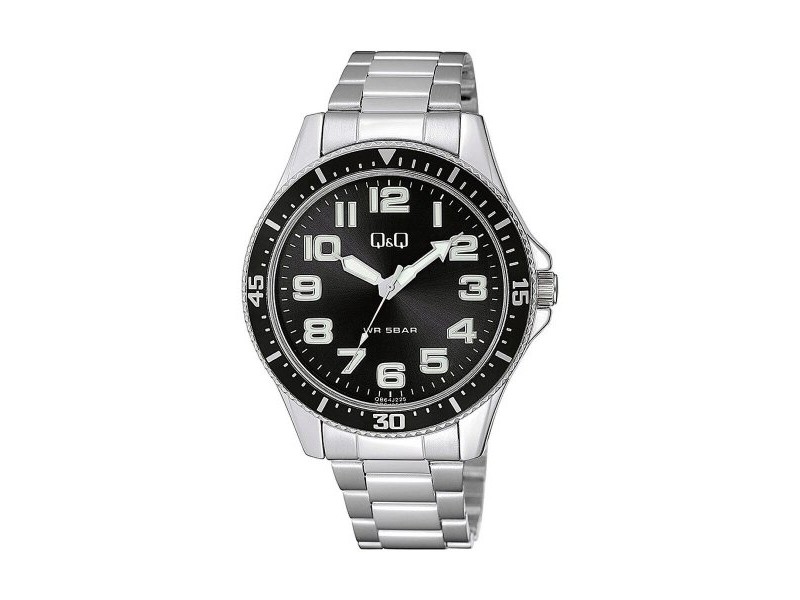 Мъжки часовник Q&Q QB64J225Y Черен (Ø 45 mm)