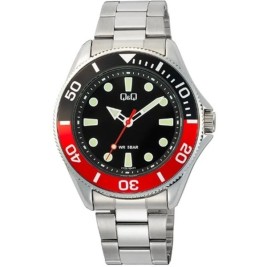 Мъжки часовник Q&Q GENT DIVER BLACK & RED