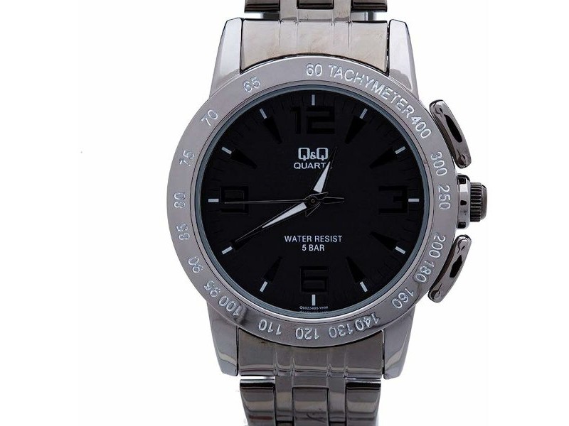 Мъжки часовник Q&Q Q602J405Y Черен Сребрист (Ø 40 mm)
