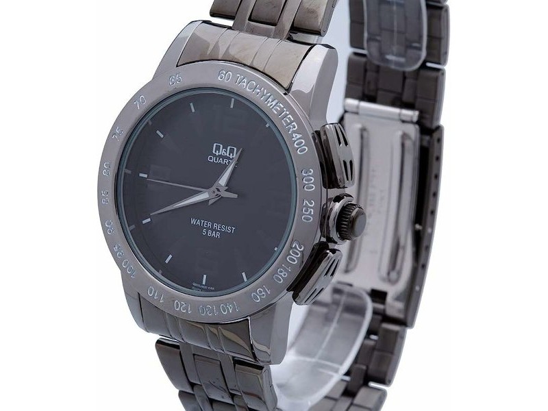 Мъжки часовник Q&Q Q602J405Y Черен Сребрист (Ø 40 mm)