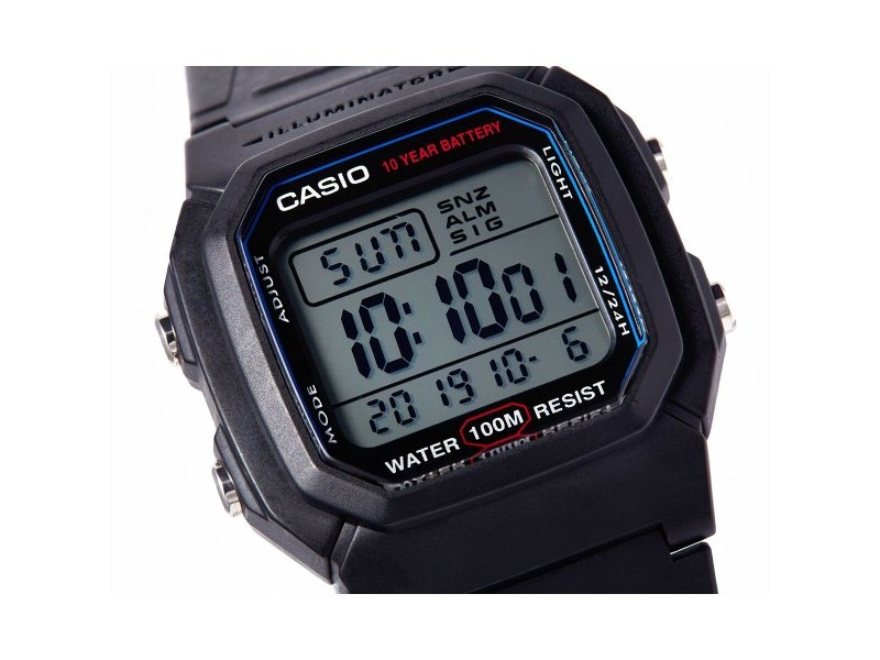 Мъжки часовник Casio Bruni Basics-Clear W-800H-1AVES Аларма Хронометър Будилник
