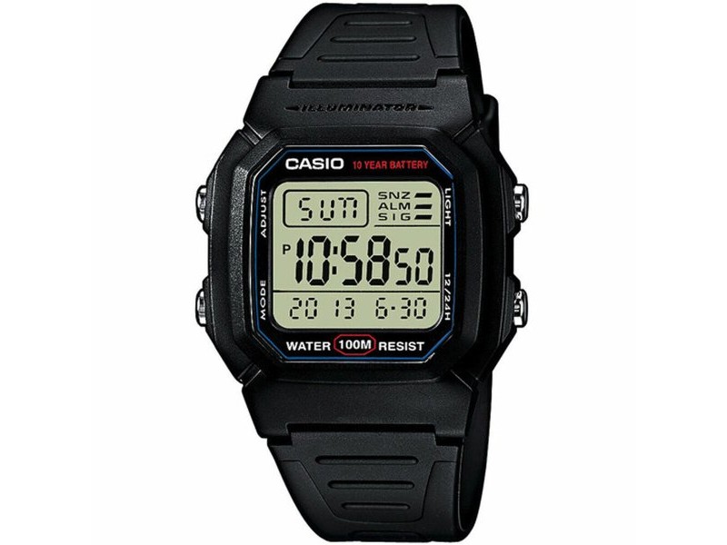 Мъжки часовник Casio Bruni Basics-Clear W-800H-1AVES Аларма Хронометър Будилник