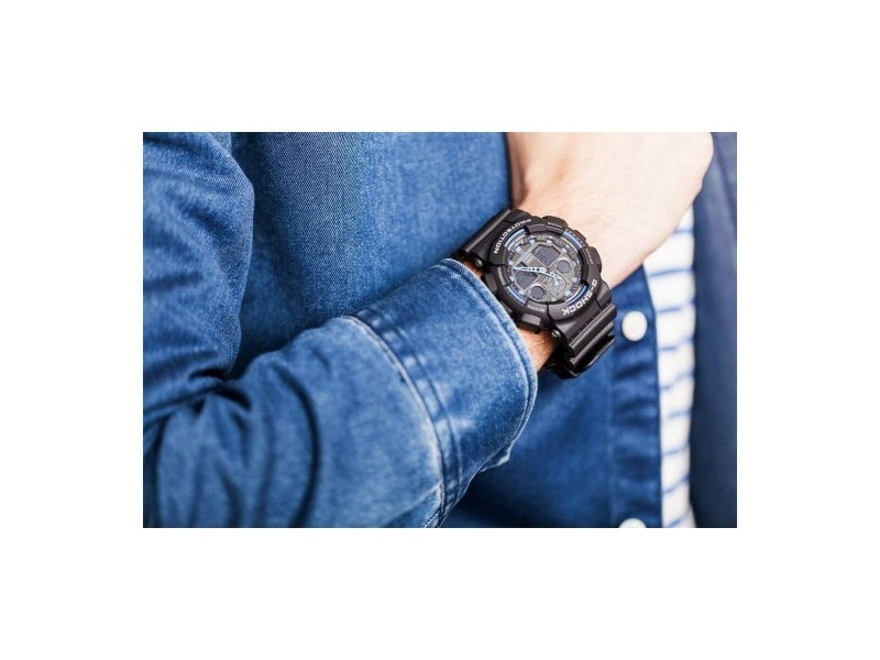Мъжки часовник Casio G-Shock GA-100-1A2ER Ø 51 mm Черен Многоцветен Мъжки часовник Casio G-Shock GA-100-1A2ER Ø 51 mm Черен Многоцветен