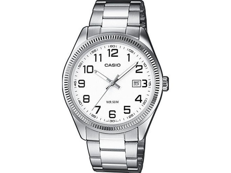 Мъжки часовник Casio DATE - WHITE, NUMBERS Бял (Ø 38,5 mm)