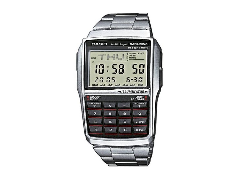 Мъжки часовник Casio DATABANK CALCULATOR STEEL Черен Сребрист