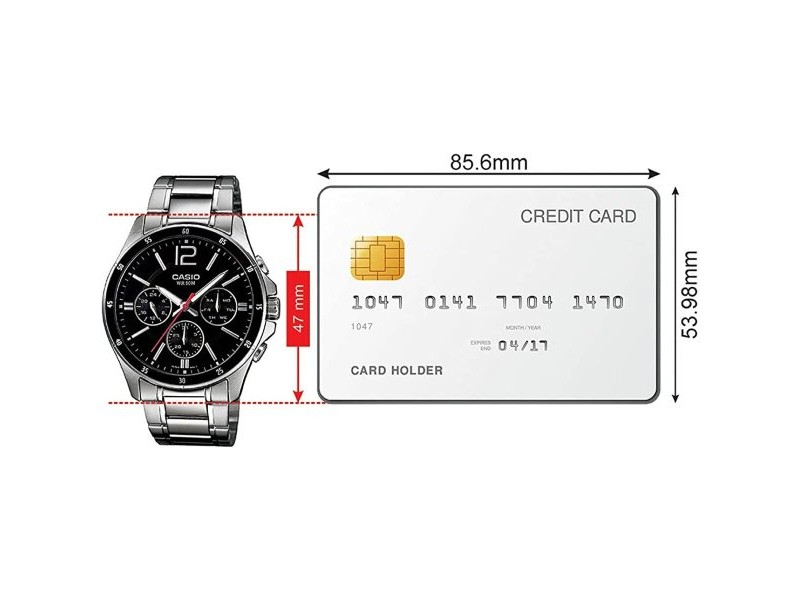 Мъжки часовник Casio MULTIFUNCTION CALENDAR - BLACK Черен Сребрист (Ø 43,5 mm) (Ø 35 mm)