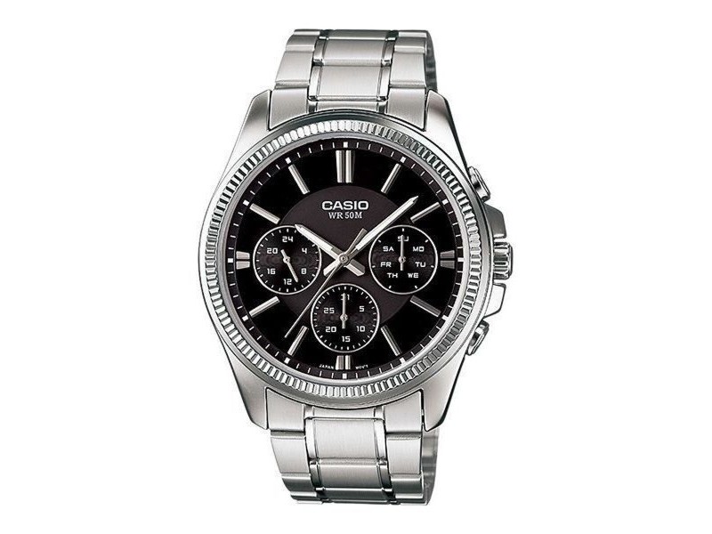 Мъжки часовник Casio ENTICER GENT Черен Сребрист (Ø 35 mm)