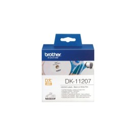 Етикети за принтер Brother DK-11207 CD/DVD ø 58 mm Черен/Бял