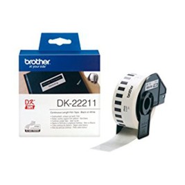 Непрекъсната филмова касета Brother DK22211 29 mm Черен Черен/Бял Бял