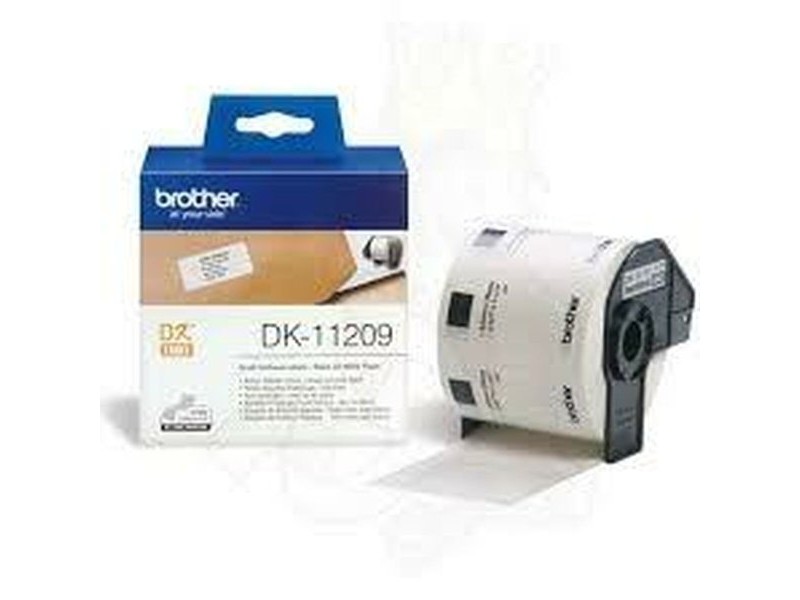 Етикети за принтер Brother DK-11209 Черен/Бял 62 x 29 mm (3 броя)