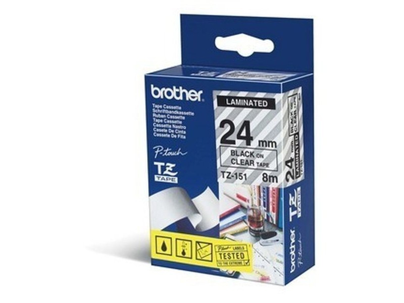 Ламинирана лента за етикетиране Brother TZE-151 Черен/Прозрачен 12 mm 24 mm x 8 m Ламинирана лента за етикетиране Brother TZE-151 Черен/Прозрачен 12 mm 24 mm x 8 m