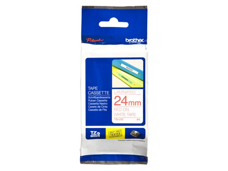 Ламинирана лента за етикетиране Brother TZE252 Rojo/Blanco 24 mm Ламинирана лента за етикетиране Brother TZE252 Rojo/Blanco 24 mm