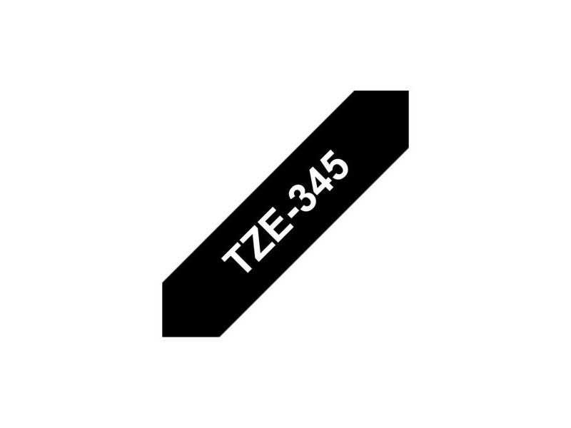 Ламинирана лента за етикетиране Brother TZE345 Бял/Черен 18mm