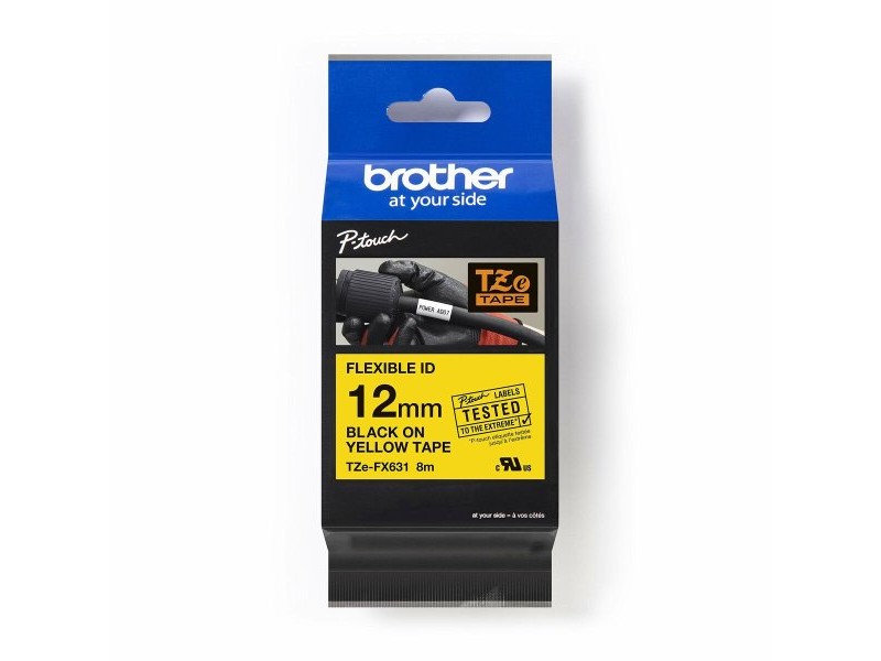 Ламинирана лента за етикетиране Brother TZEFX631 Жълт 12 mm