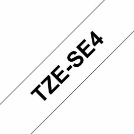 Ламинирана лента за етикетиране Brother TZE-SE4 Черен/Бял 18mm Предпазна лента