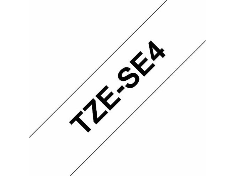 Ламинирана лента за етикетиране Brother TZE-SE4 Черен/Бял 18mm Предпазна лента