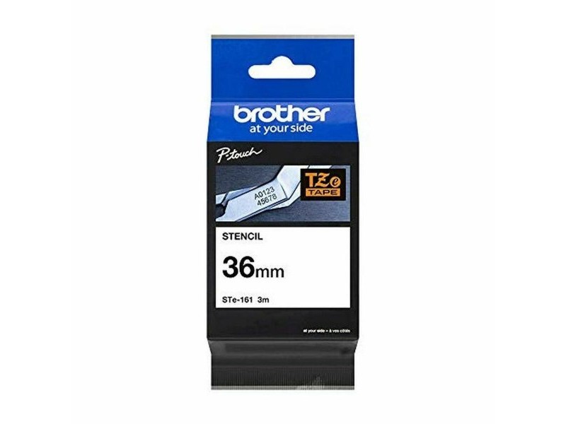 Ламинирана лента за етикетиране Brother STE-161 Черен Черен/Бял 36 mm x 3 m