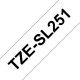 Ламинирана лента за етикетиране Brother TZe-SL251 Бял Черен (1 броя)