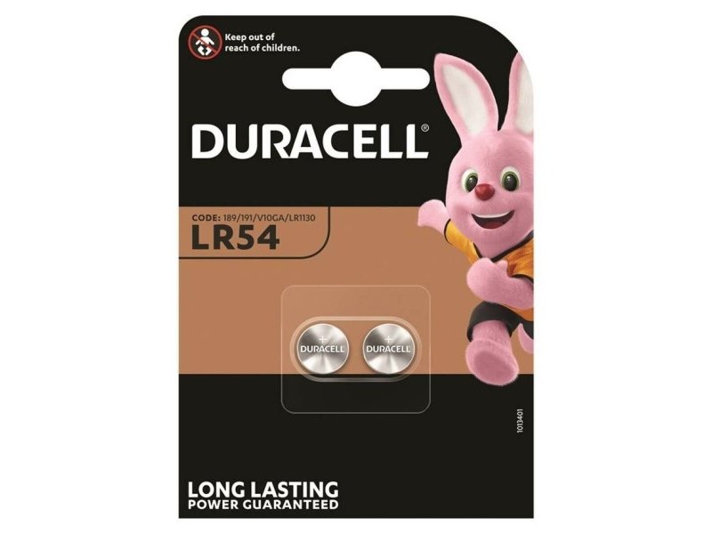 Батерии алкален тип бутон DURACELL LR1130 LR54  2 Части 10 броя 1,5 V