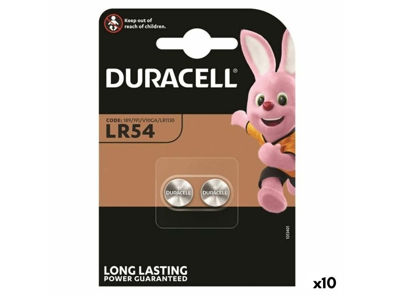 Батерии алкален тип бутон DURACELL LR1130 LR54  2 Части 10 броя 1,5 V