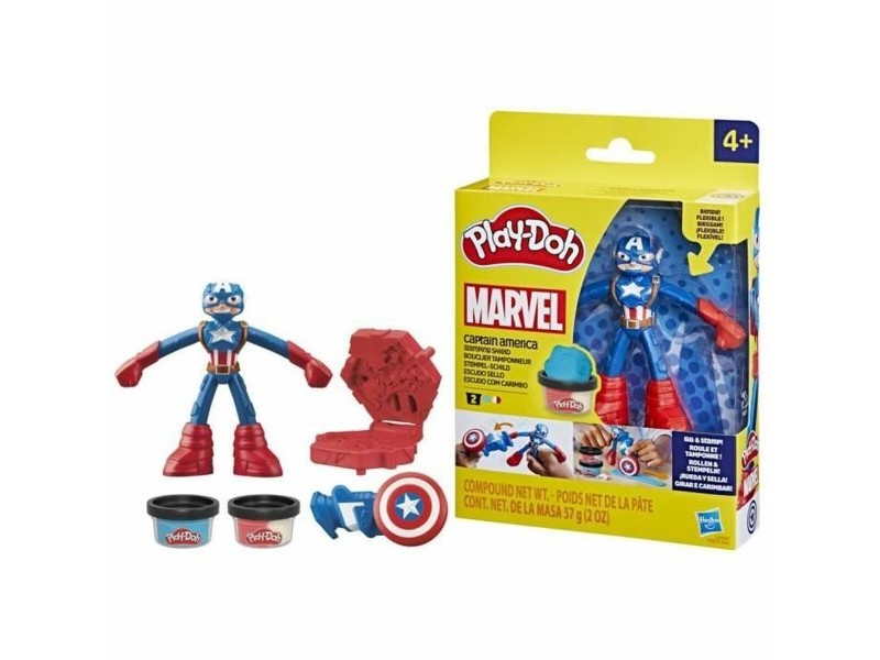 Игра от Пластелин Play-Doh Capitán América Set Stamper Shield Многоцветен