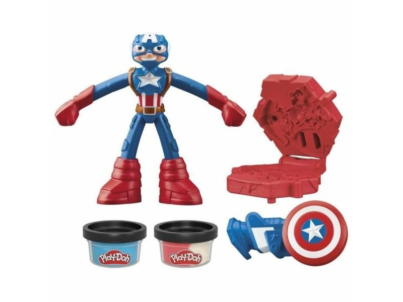 Игра от Пластелин Play-Doh Capitán América Set Stamper Shield Многоцветен