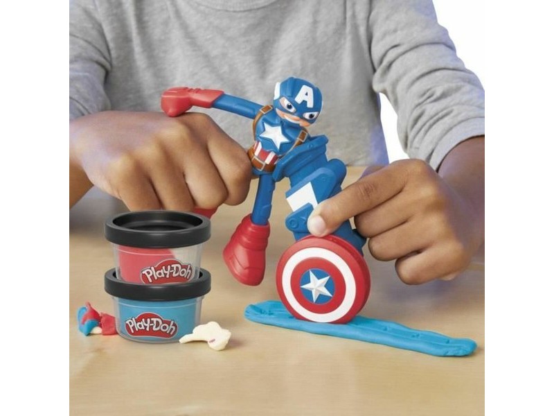 Игра от Пластелин Play-Doh Capitán América Set Stamper Shield Многоцветен