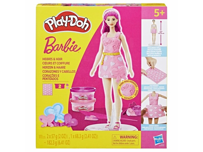 Игра от Пластелин Play-Doh Barbie Hearts & Hair Многоцветен