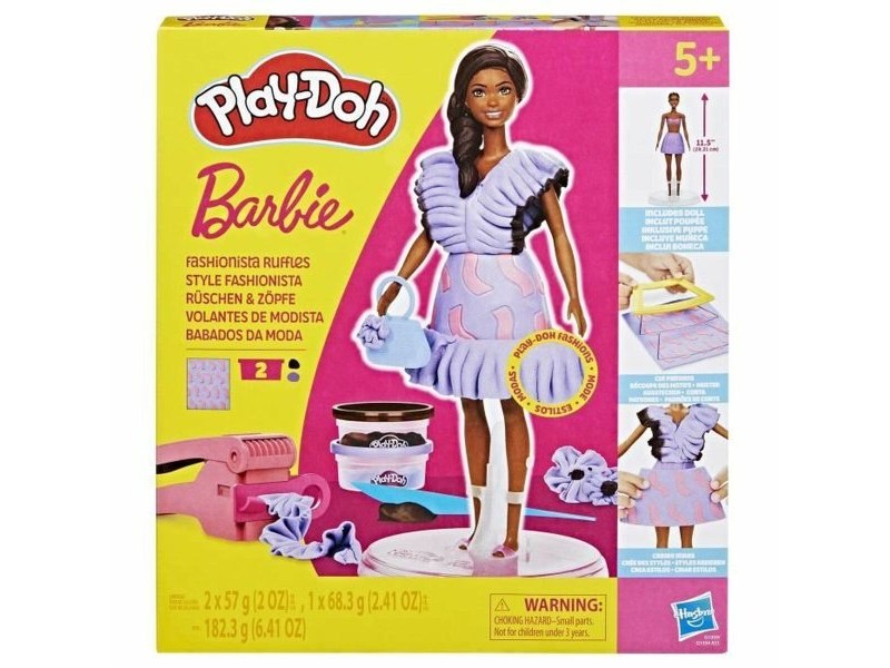Игра от Пластелин Play-Doh Barbie Fashionista Ruffles Многоцветен 730 g Игра от Пластелин Play-Doh Barbie Fashionista Ruffles Многоцветен 730 g