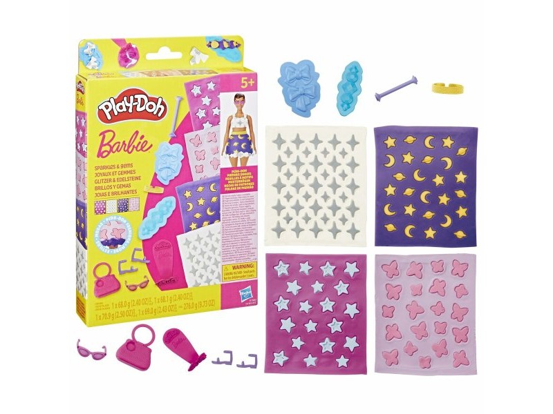 Игра от Пластелин Play-Doh Barbie Sparkles & Gems Многоцветен
