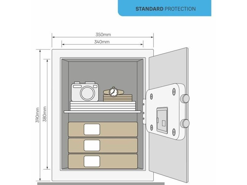 Сейф с електронна ключалка Yale Черен 40 L 39 x 35 x 36 cm Неръждаема стомана