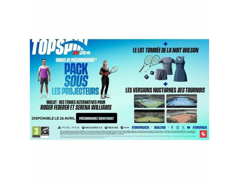 Видеоигра Xbox One / Series X 2K GAMES Top Spin 2K25 (FR)