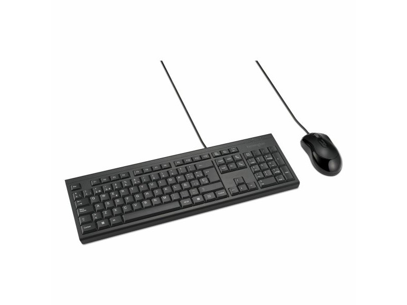 Клавиатура с мишка Kensington KM100 Черен испански QWERTY Клавиатура с мишка Kensington KM100 Черен испански QWERTY