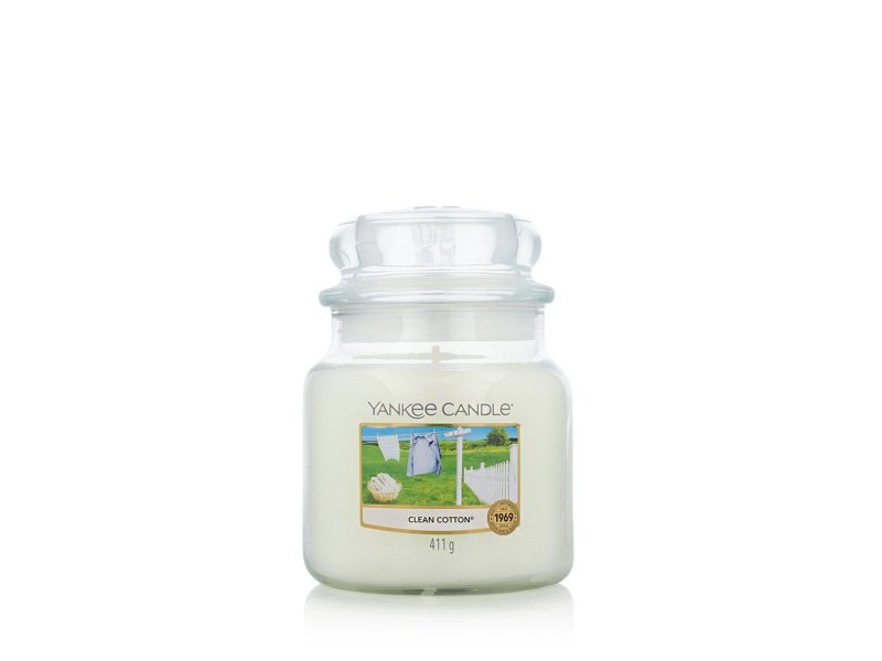 Ароматизирана Свещ Yankee Candle Classic Medium Jar Candles Clean Cotton 411 g