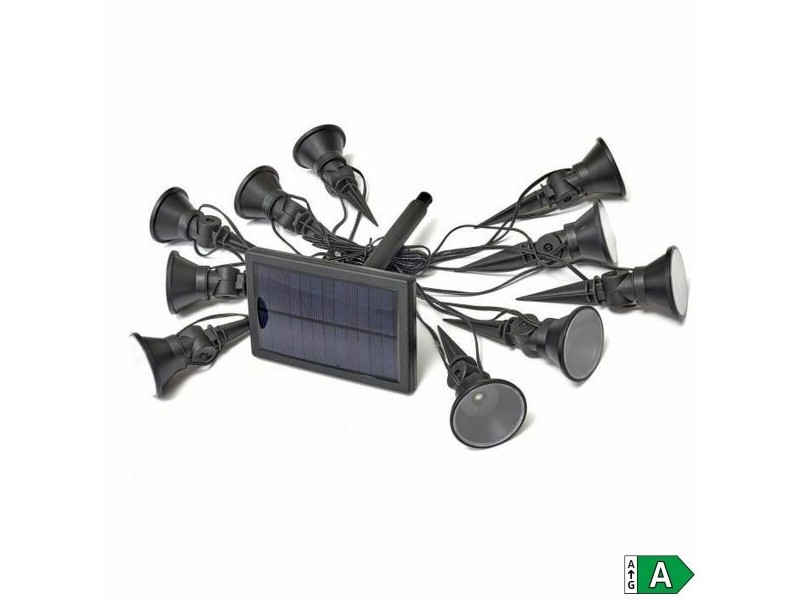 Гирлянда от LED Светлини Garland Multispot 10-PK Слънчев Заострен Кол 5 Lm