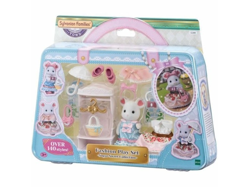 Playset Sylvanian Families The fashion suitcase and big sister marshmallow mouse For Children