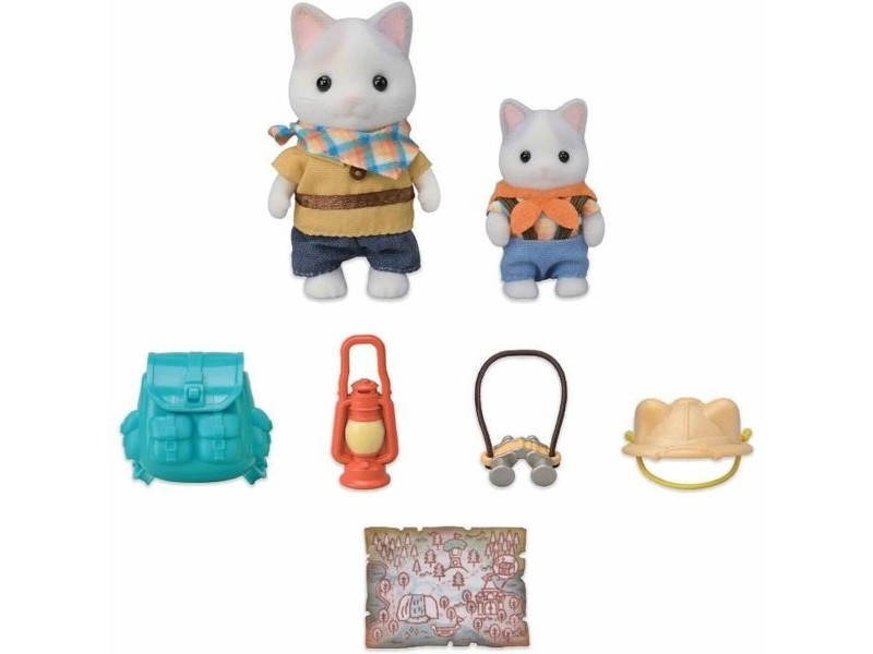 Playset Sylvanian Families Son and Baby Cat Latte - Secret Forest Adventure