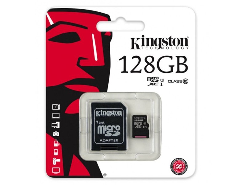 Mикро SD карта памет с адаптер Kingston SDC10G2/128GBSP 128 GB