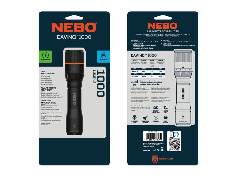Акумулаторен LED фенер Nebo Davinci™ 1000 1000 Lm
